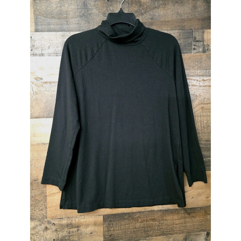 J Jill Luxe Supima Everyday Turtleneck Top Small Stretch Classic Capsule Preppy